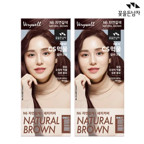 [꽃을든남자] CS 먹물 헤어칼라 N6 자연갈색 x 2개 (업체별도 무료배송)