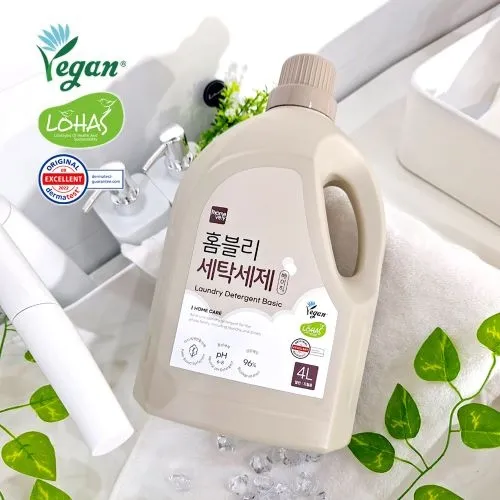 비건인증 홈블리 올인원 중성 세탁세제 베이직 4L*2개(일반/드럼용) (업체별도 무료배송)