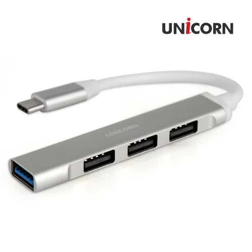 [유니콘] USB3.1 C타입 4포트 USB허브 무전원 알루미늄 MH-400C (업체별도 무료배송)