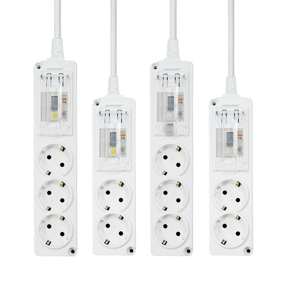 국산 고용량 4000W 고전력 에어컨 전기장판 멀티 콘센트 배선/누전 차단 2구/3구 (업체별도 무료배송)