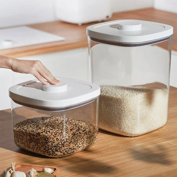 실리콘패킹으로 습기완전차단 원터치 밀폐 투명 쌀통 5kg / 10kg (업체별도 무료배송)