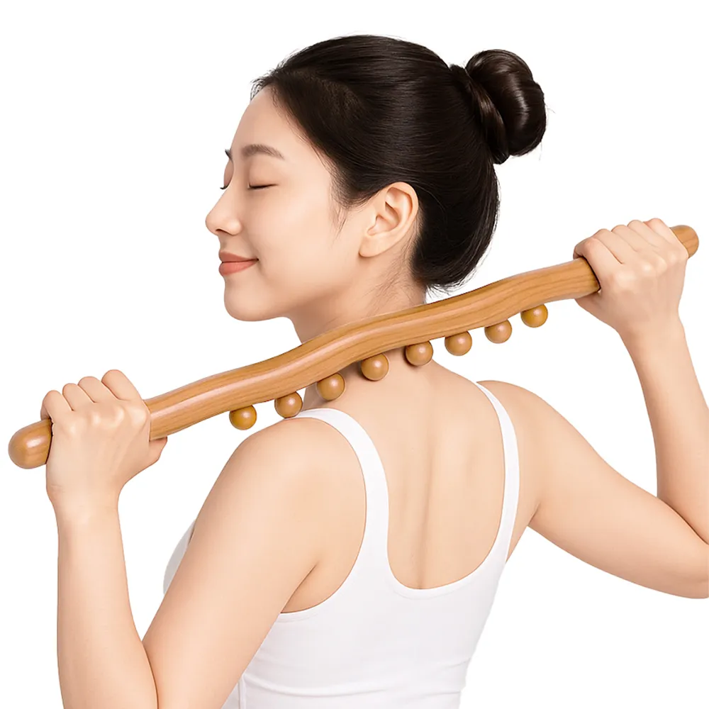 군살분해 롱롱 우드안마봉 구슬지압 마사지스틱 53cm (업체별도 무료배송)