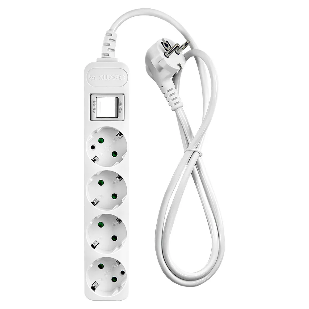 [써지오] 안전 접지 멀티탭 4구 (10A) 1.5M 3M 5M 10M (업체별도 무료배송)