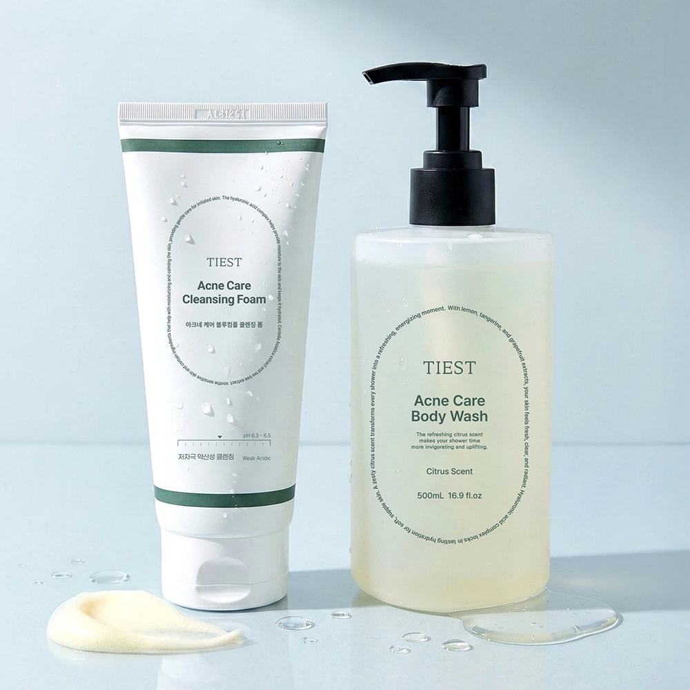 [티에스트] 아크네 케어 클렌징폼 180ml + 바디워시 500ml (업체별도 무료배송)