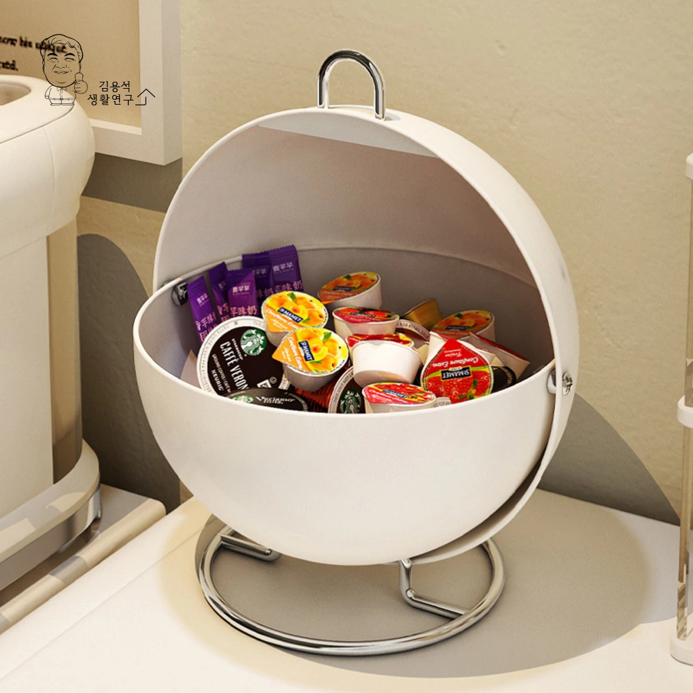 철제 원형 캡슐보관함 정리함 탕비실 디스펜서 커피캡슐 수납 (업체별도 무료배송)