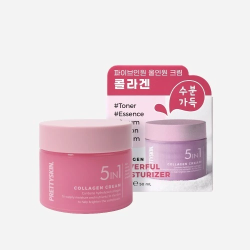 [프리티스킨] 파이브인원 콜라겐 크림 50ml (미백/주름개선 기능성)(업체별도 무료배송)