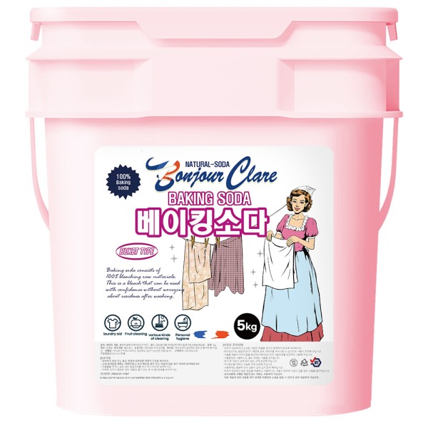 [봉쥬르끌레어] 베이킹소다 버킷 5kg 탈취제 다목적세정제 (업체별도 무료배송)