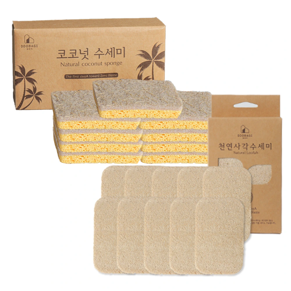 친환경 제로웨이스트 자연분해 코코넛 사각수세미 2종 골라담기 (업체별도 무료배송)