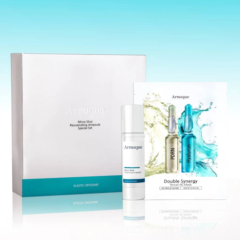 [아르누크] 마이크로 샷 화이트닝 앰플 50ml + 텐셀 마스크 시트 25ml *4매 (미백/주름개선 기능성)(업체별도 무료배송)