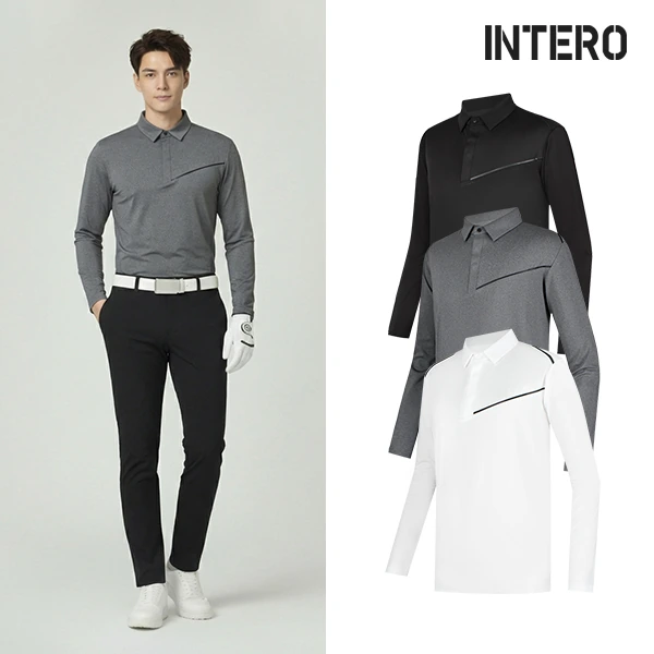 [INTERO]인테로 골프웨어 남성 봄/가을 라인포인트 골프티셔츠_IFHC (업체별도 무료배송)