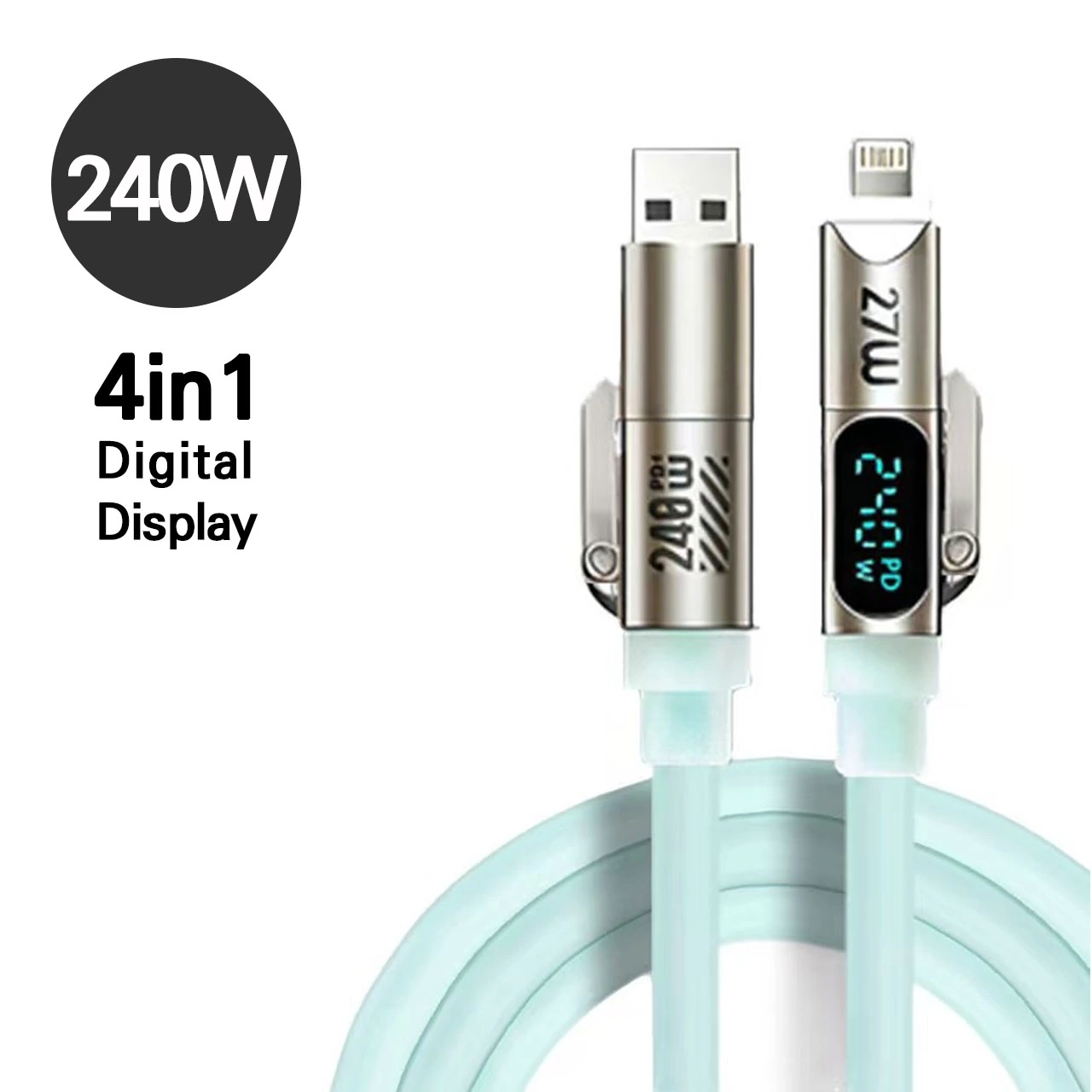 초고속 240W 킹콩 S2 라이트 케이블 4in1 대용량 충전 케이블 (업체별도 무료배송)