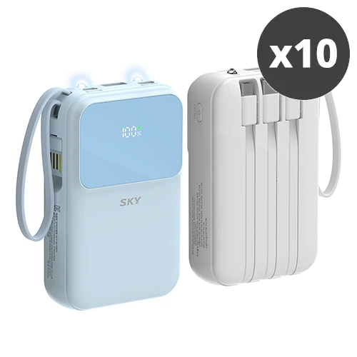 [대량구매관][스카이] 필 5in1 LCD 고속충전 22.5W 미니 일체형 10000mAh 보조배터리 x 10개 U10PD (랜턴 겸용)(업체별도 무료배송)