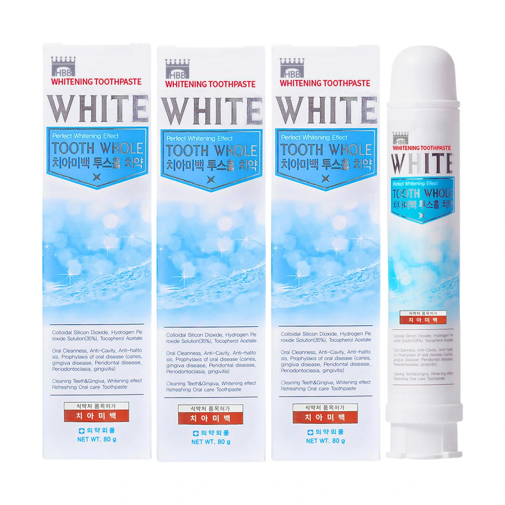 [투스홀] 치아미백 치약 커피착색 케어 구취제거 화이트닝치약 80g x 3개 (의약외품)(업체별도 무료배송)