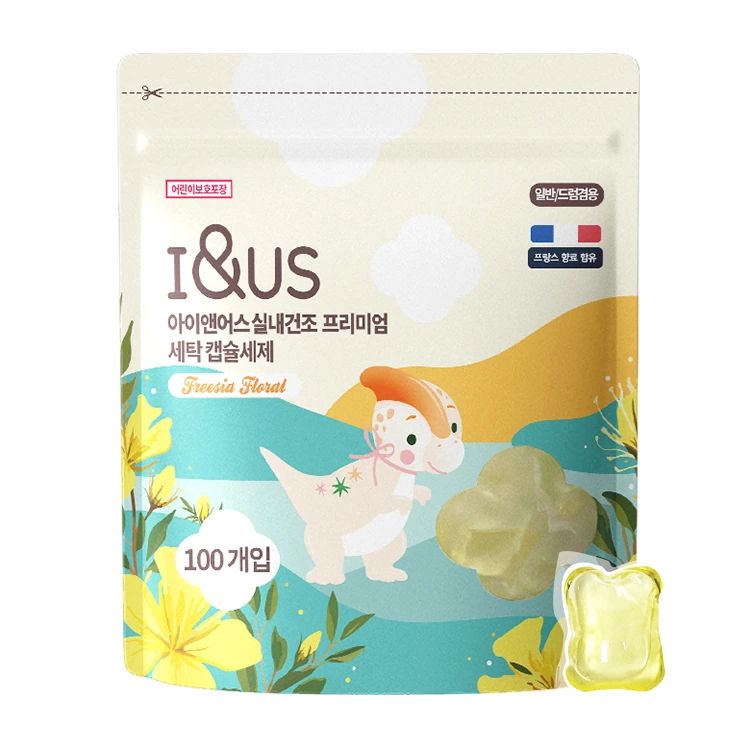 [아이앤어스] 실내건조 프리미엄 세탁 캡슐세제(100개입)(프리지아)(업체별도무료배송)