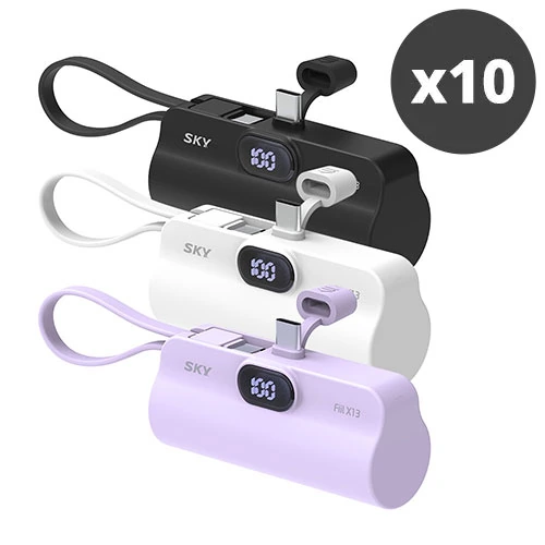 [대량구매관][스카이] 필 2in1 LED 도킹형 미니 보조배터리 5000mAh x 10개 X13 (동시충전) (업체별도 무료배송)