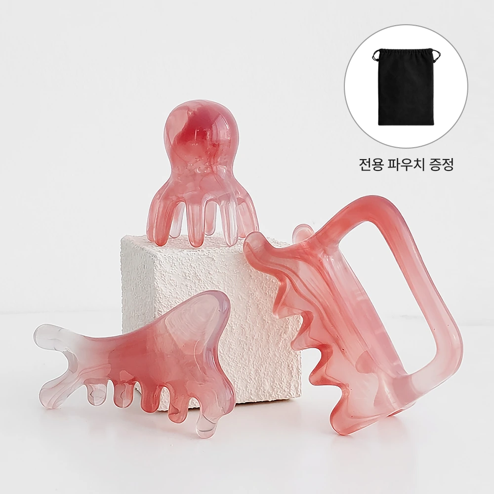 두피 페이스 바디 괄사 3종 파우치세트 (업체별도 무료배송)