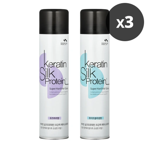 [꽃을든남자] 케라틴 실크프로테인 초강력 헤어스프레이 300ml x 3개 (업체별도 무료배송)