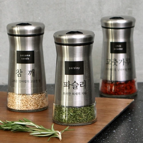 [이우아여사] 더쉐프 양념통세트 조미료통 스텐 3단조절 양념병 120ml (업체별도 무료배송)