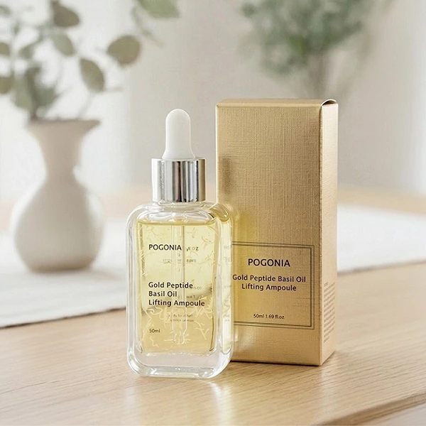 [포고니아] 골드 펩타이드 바질오일 녹는실 리프팅 앰플 50ml (미백/주름개선 기능성)(업체별도 무료배송)