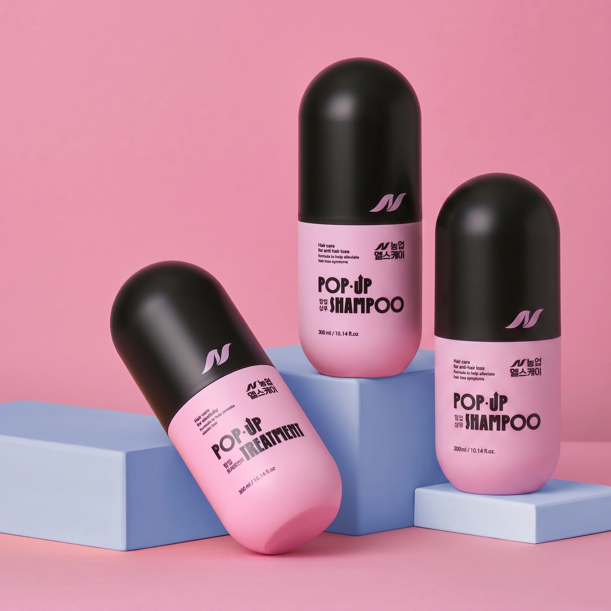 [농협헬스케어] 팝업탈모 샴푸 300ml x 2개+트리트먼트 300ml x 1개 (탈모증상완화 기능성) (무료배송)