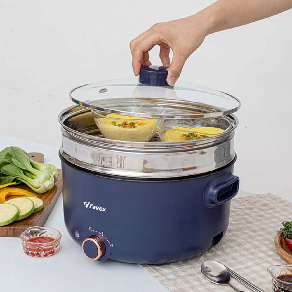 [파벡스] 대용량 5L 멀티쿠커 넉넉한 내부용량 5L 스테인레스 스틸 찜기(업체별도 무료배송)