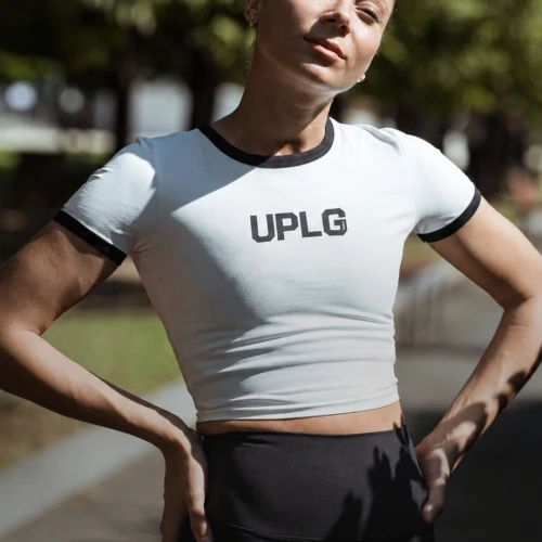 여성 스포츠웨어 UPLG 메인 로고 크롭 숏 슬리브 8color (업체별도 무료배송)