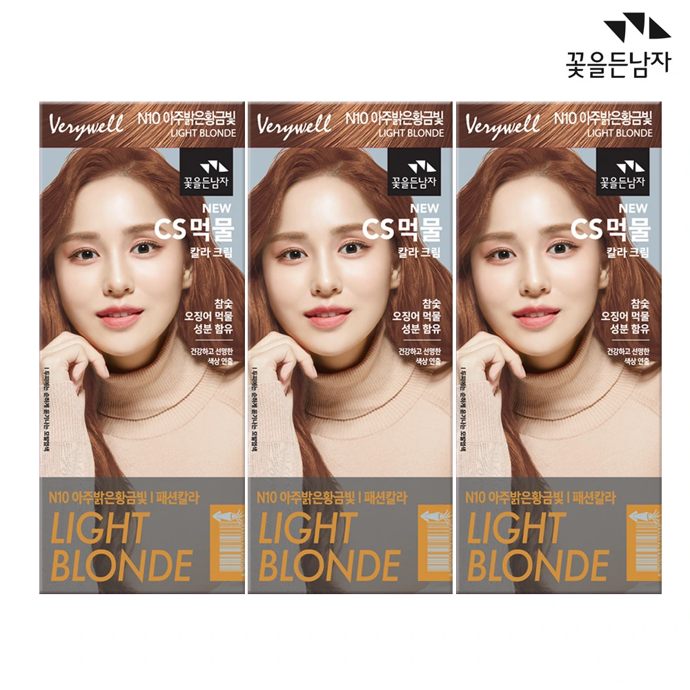 [꽃을든남자] CS 먹물 헤어칼라 N10 아주밝은황금빛 x 3개 (업체별도 무료배송)