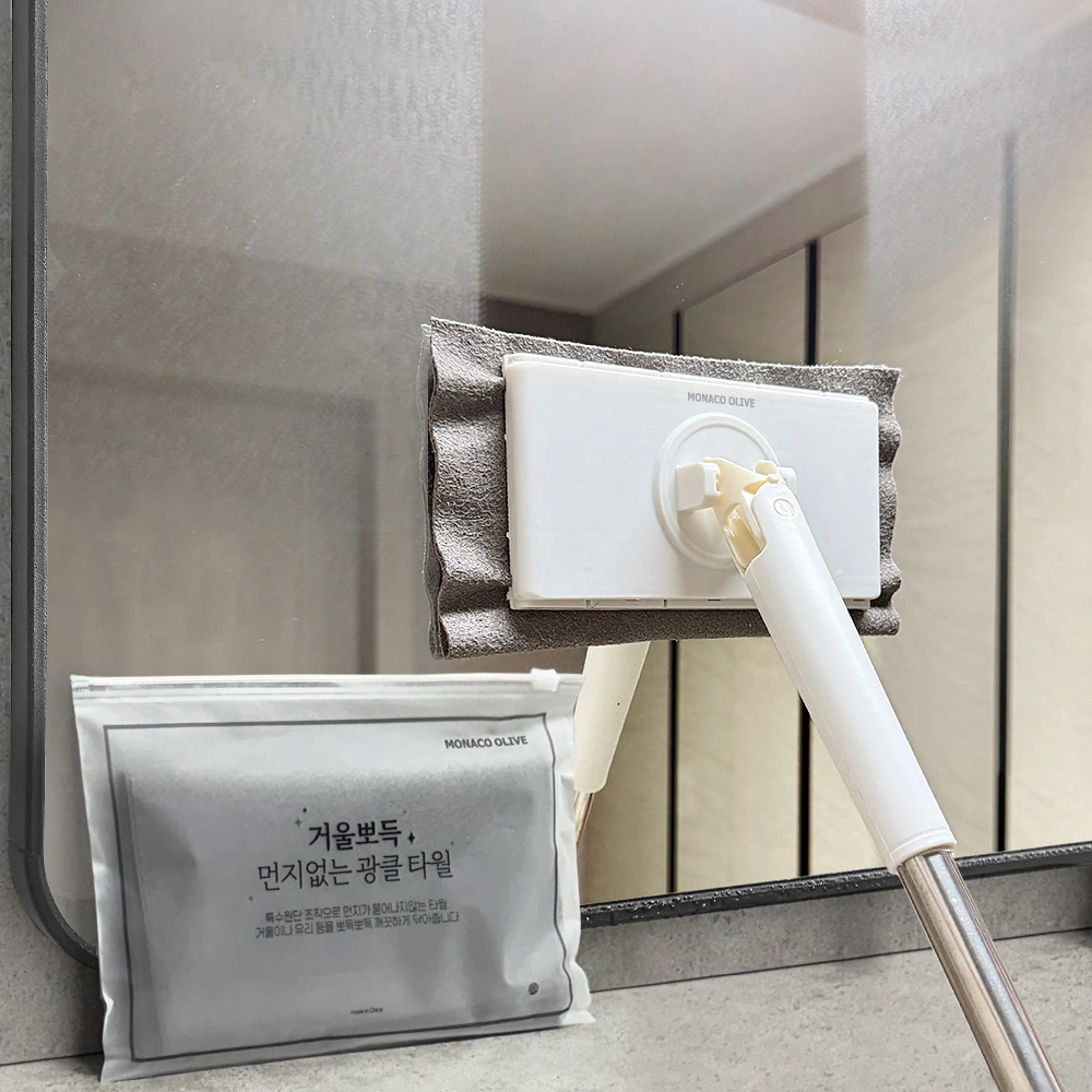 [모나코올리브] 한콕 유리창 거울 청소기 + 전용 청소포 세트 청소포 원터치 장착 (업체별도 무료배송)