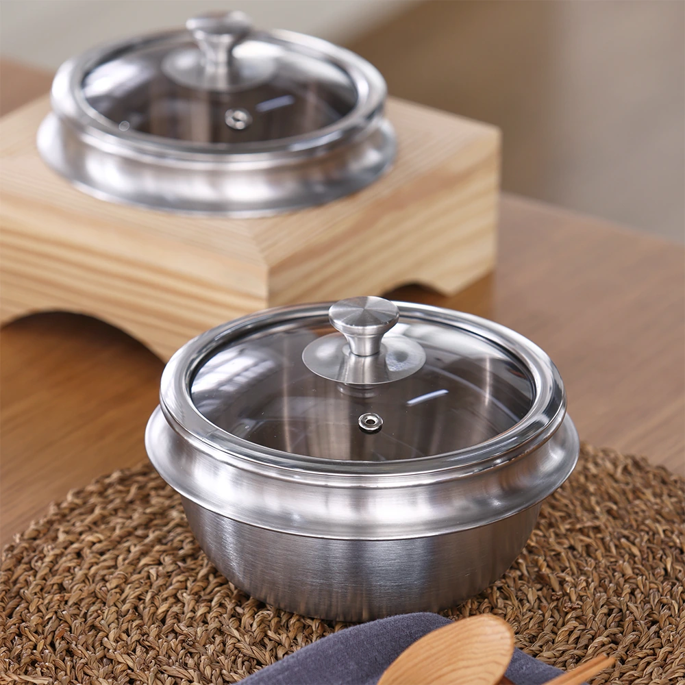 [리빙아트] 에코프렌즈 통3중 스텐 고급 가마솥 뚝배기 (12cm~17cm 택 1) (업체별도 무료배송)
