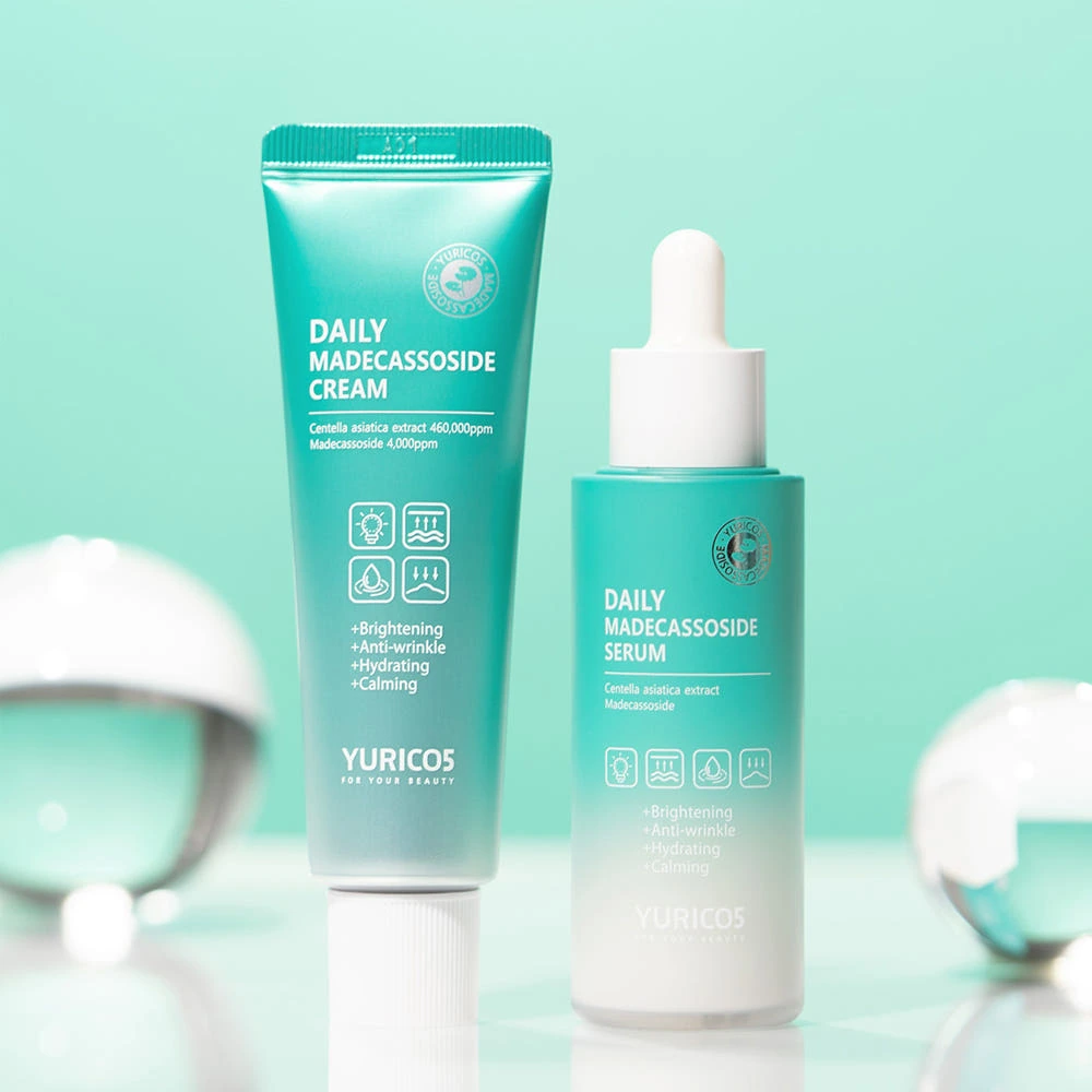 [유리코스] 데일리 마데카소사이드 세럼 50ml&크림 50ml 세트 (미백/주름개선 기능성)(업체별도 무료배송)